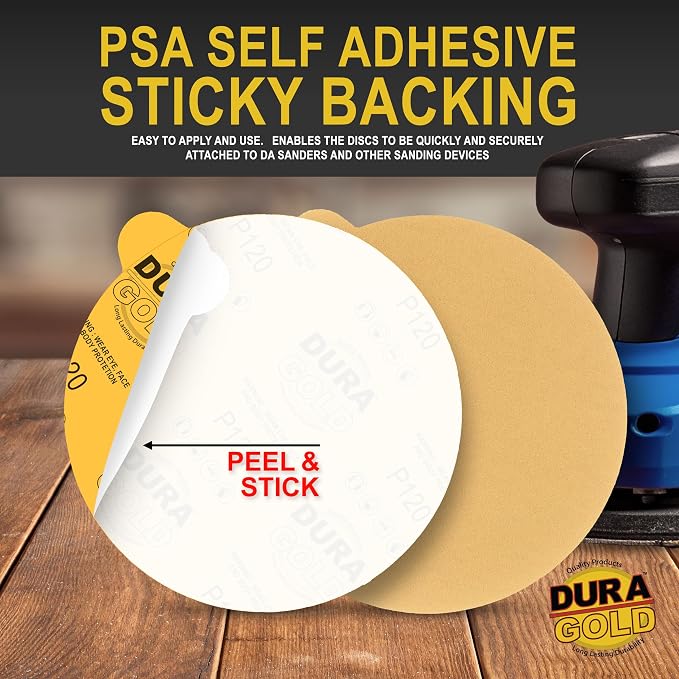 Dura-Gold Premium 6" Gold PSA Sanding Discs - Image 3