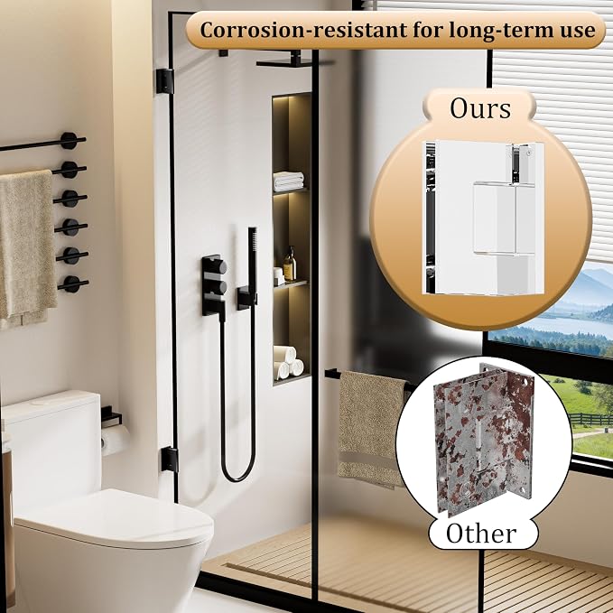 Alise Glass Shower Door Hinge, 90° Hinge - Image 8