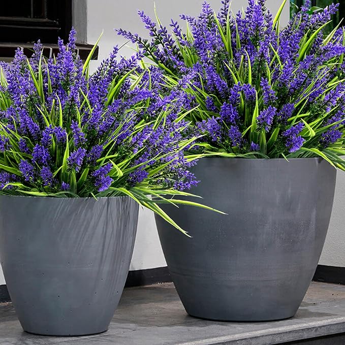 48 Bundles Artificial Lavender Flowers Outdoor UV Resistant, Realistic Plastic - Image 4