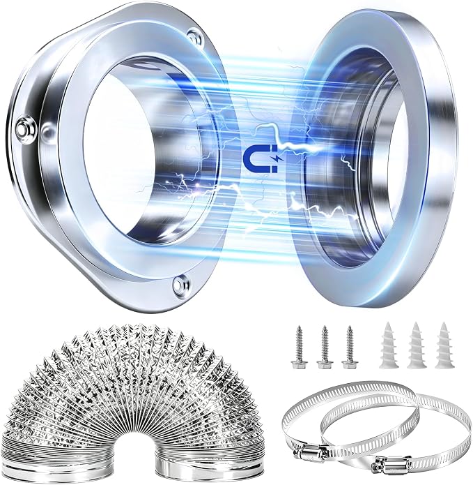 Magnetic Dryer Vent Connector Kit, Airtight Seal Magntic Drver Vent, Including by Unknown