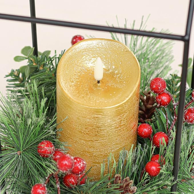 ANGELLOONG Gold Pillar Candles, Flameless Candles - Image 3