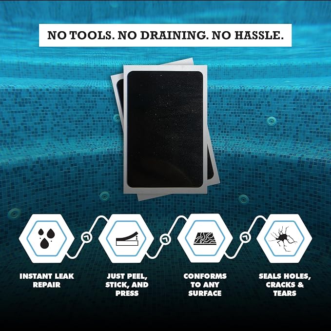 Burro Adhesives 10-Pack Waterproof Black Pool Patches - Image 3