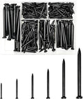 246PCS Black Cement Steel Nails Assortment Kit, 6 Sizes Heavy Duty Flat Head by ELOOGAA