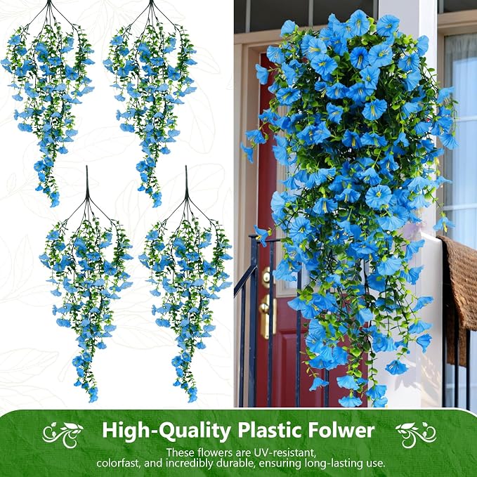 4-Pack Fake Hanging Plants, Faux Hanging Plant Artificial Greenery - Image 8