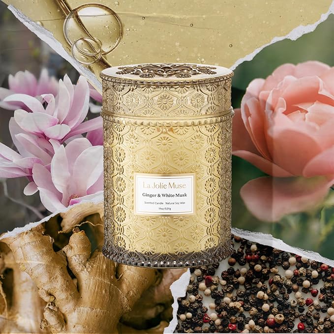 LA JOLIE MUSE Ginger & White Musk Scented Candle - Image 2