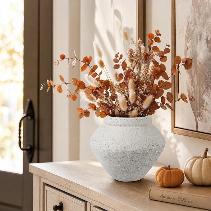 Briful Rustic Ceramic Vase Large Decorative Vase, Table Centerpiece, Living Room - Image 5