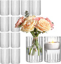 ComSaf Glass Cylinder Vases 12 Pcs 6 Inch Tall, Hurricane Floating Candle by ComSaf