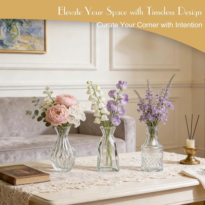 Petal Petite Small Clear Glass Bud Vase Set of 36 - Image 4