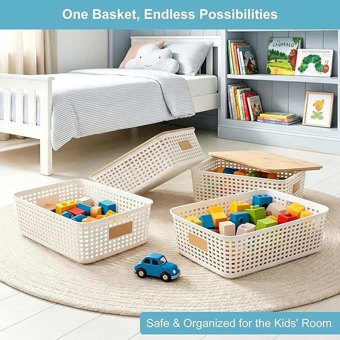 4 Pack Plastic Storage Bins - Image 4