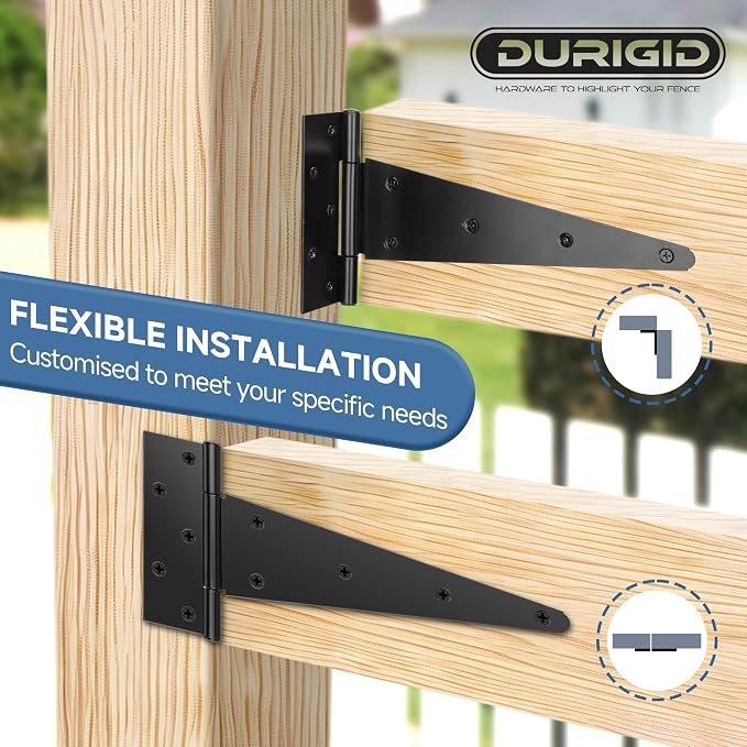 4 Pack 12 Inch T Hinge, Heavy Duty Hinges - Image 6