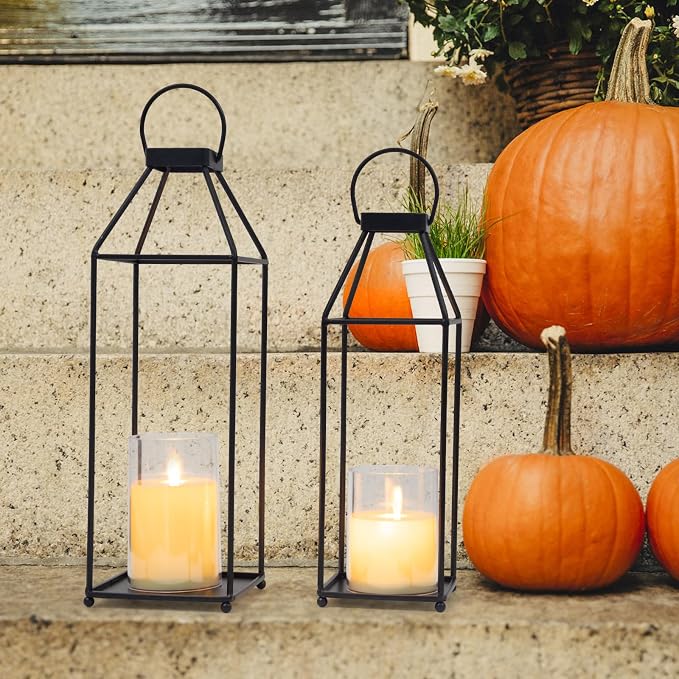 Lanterns Decorative Outdoor 2PCS Front Porch Decor Lantern - Image 2