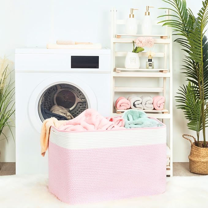 112L Extra Large Blanket Basket Holder Living Room, Dog Toy Organizer Bin Box - Image 4
