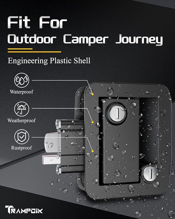 Engineering Plastic Camper Door Lock, RV Door Lock Replacement, Fit 3.65" x - Image 6