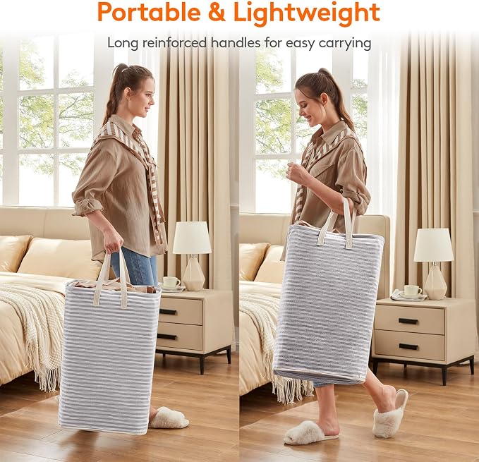 Lifewit 3 Pack Laundry Basket 80L Each, Collapsible Clothes Hamper - Image 5