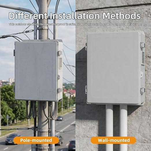 Joinfworld Outdoor Electrical Box 18.1x12.6x6.4 White Waterproof | ABS - Image 6