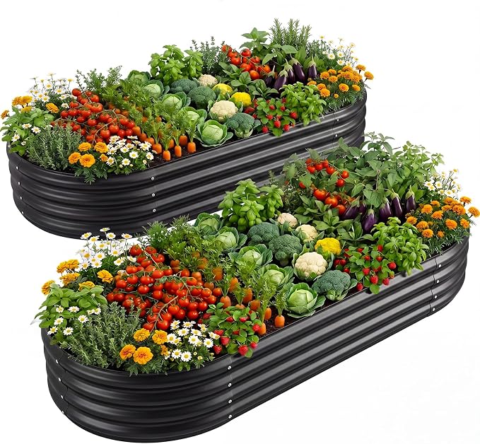 Land Guard 2 Pcs 6ft Metal Raised Garden Bed by LandGuard