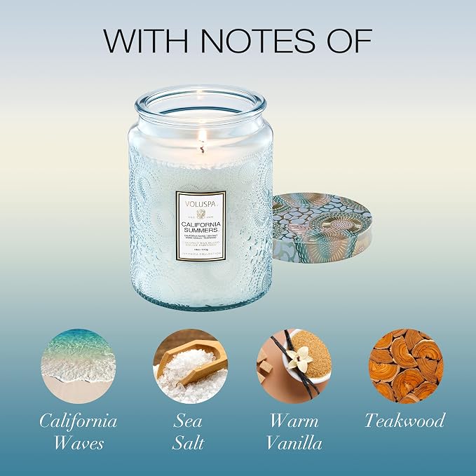 Voluspa California Summers Large Scented Candle Jar, 18 Oz, 100 Hr Burn | - Image 3
