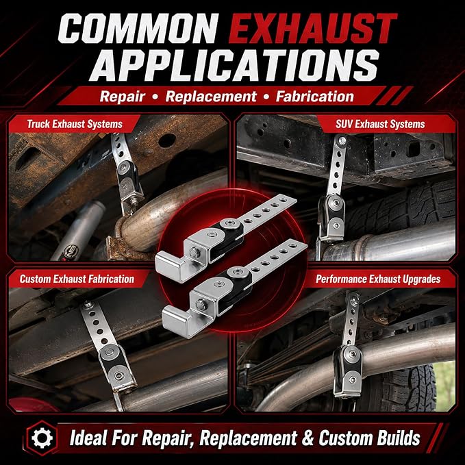 2-Pack Swivel Exhaust Hangers | Universal Rotating Muffler Brackets Muffler - Image 3