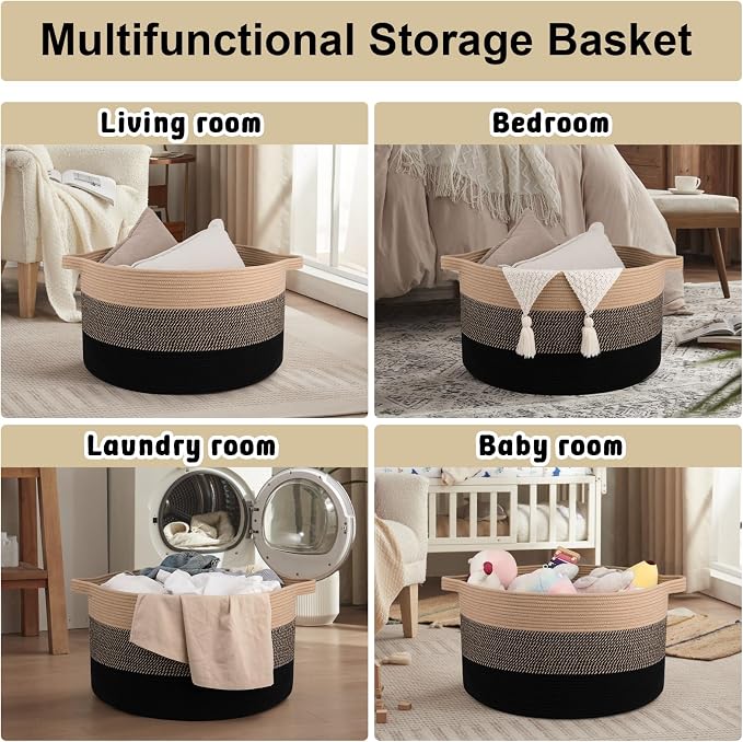 OIAHOMY 90L Extra Large Blanket Basket - Image 4