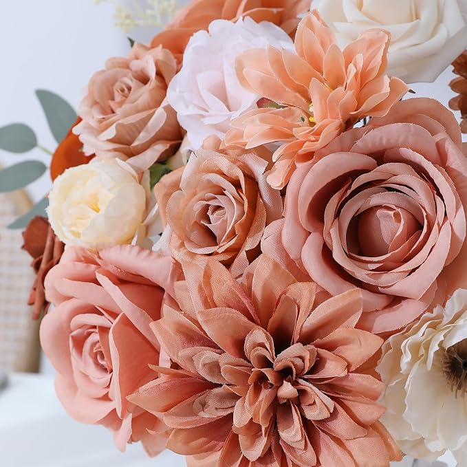 Artificial Flowers Fake Rose Flowers Dahlia - Image 2