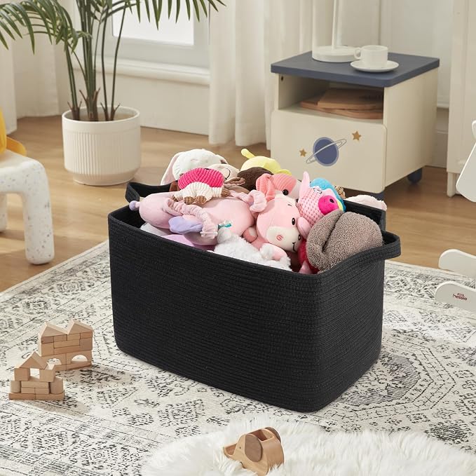 OIASKET 95L Extra Large Blanket Basket, Rectangle Nursery Blanket Storage - Image 5