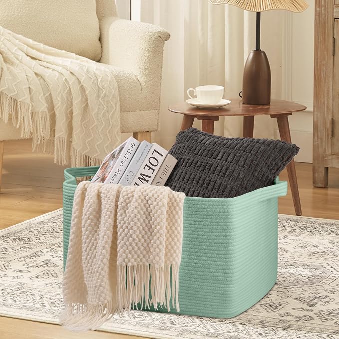 OIASKET 95L Extra Large Blanket Basket, Rectangle Nursery Blanket Storage - Image 6