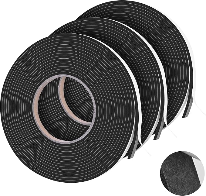 59Ft Foam Tapes Self Adhesive Seal Strips 1/4In x 1/8In x 19.7Ft Each Roll by MYFAMIREA