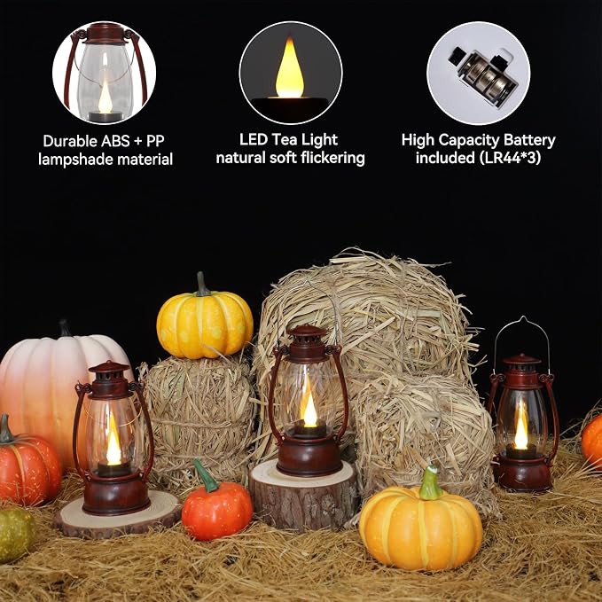 Red Painted Mini Lanterns 6-Pack - Image 9