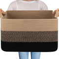 OIAHOMY Large Blanket Basket, 65L Cotton Rope Woven Laundry Basket, Toy Bin by MasterofSpaceOptimization