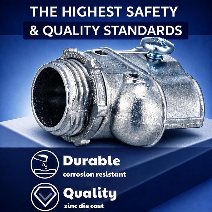 Tandefio 3/8" Flexible Conduit Metal Duplex Connector - Image 2