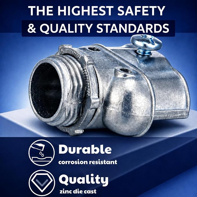 Tandefio 3/8" Flexible Conduit Metal Duplex Connector - Image 2