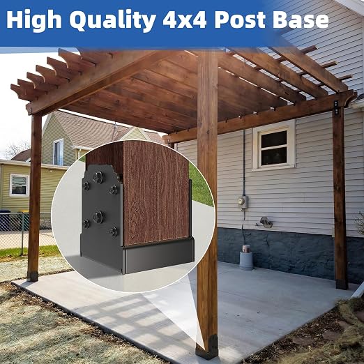 4x4 Post Base, Concealed Fastener Concrete Post Anchor, Elevated Post Base | - Image 7