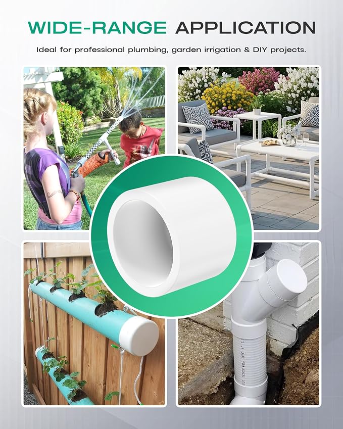 1/2 Inch PVC Cap, Fits Standard SCH40 1/2" PVC Pipe Fittings, Garden & Furniture - Image 7