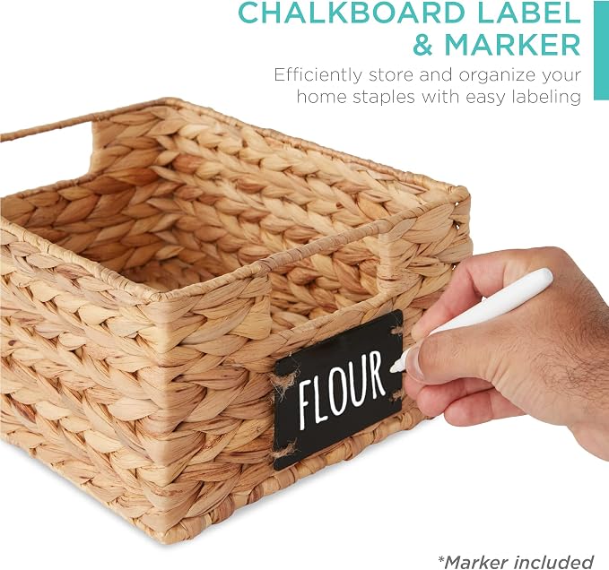 Best Choice Products Set of 4 9x12in Water Hyacinth Pantry Baskets, Woven - Image 2
