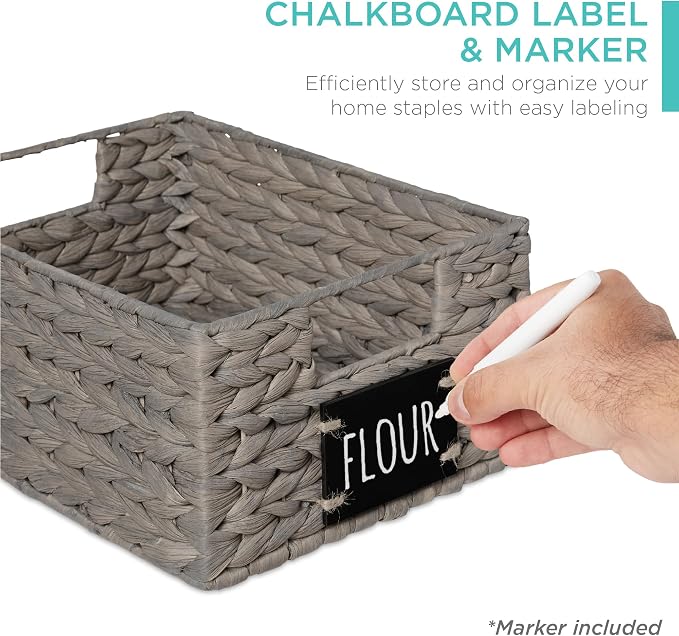 Best Choice Products Set of 4 9x12in Water Hyacinth Pantry Baskets, Woven - Image 2
