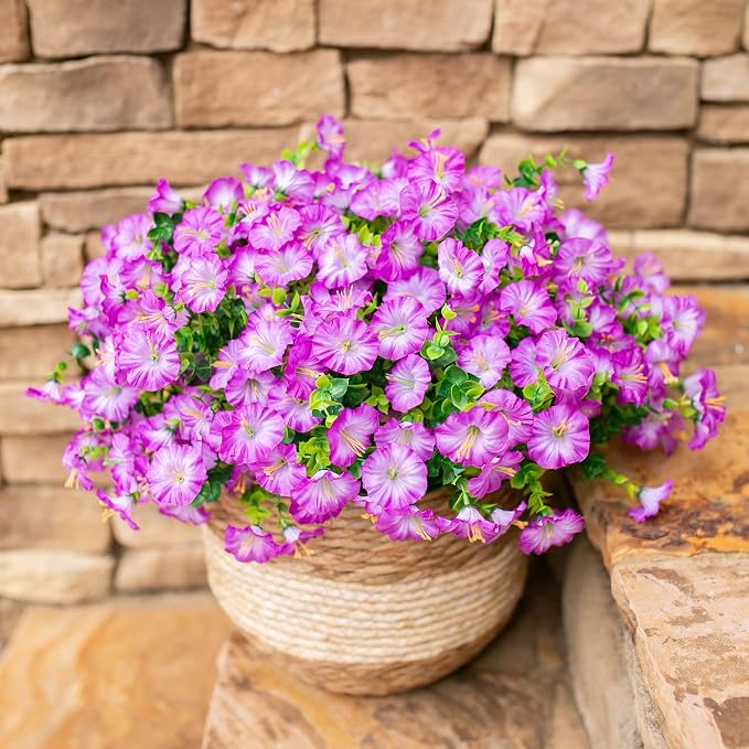 Artificial Flowers for Outdoors Fake Plants Outside Decoration, 12 Bundles Silk - Image 3