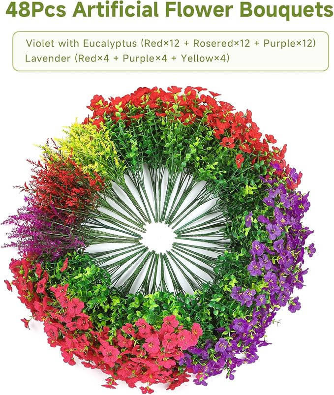 SHareconn 48 Bundles Artificial Flowers - Image 7