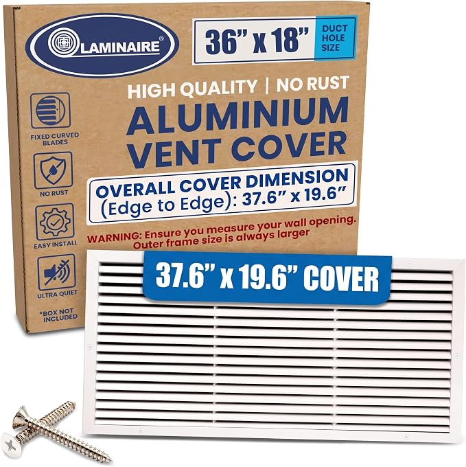 36x18 Aluminum Wall Ceiling Air Return Vent Cover HVAC Rustproof Grille by ACLAMINAIRE