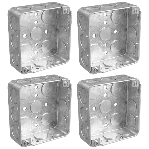 4-Pack 4" Drawn Square Electrical Box by OhLectric