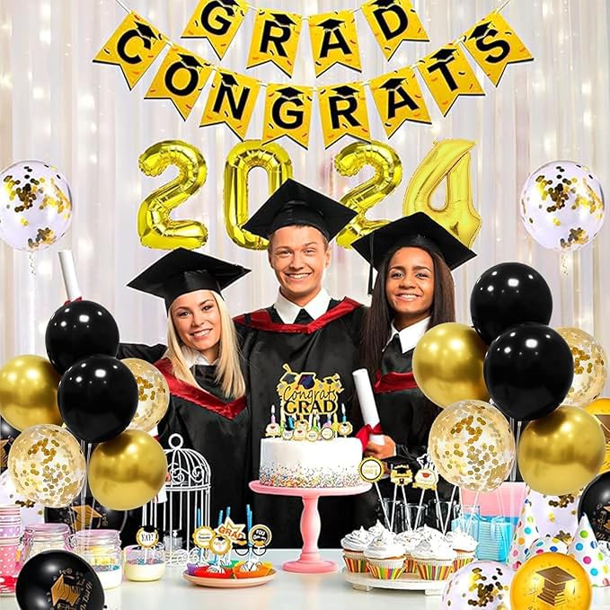 ZJDHPTY 5Set Black and Gold Balloon Stand Centerpiece Table Decorations | - Image 5