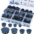 255PCS Plastic Hole Plugs Black Plastic Plug Kit Flush Type Hole Plugs | 8 by uillcuet