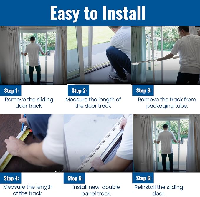 KC Hardware Sliding Door Double Track Replacement 72 Inch White Vinyl Modern - Image 5