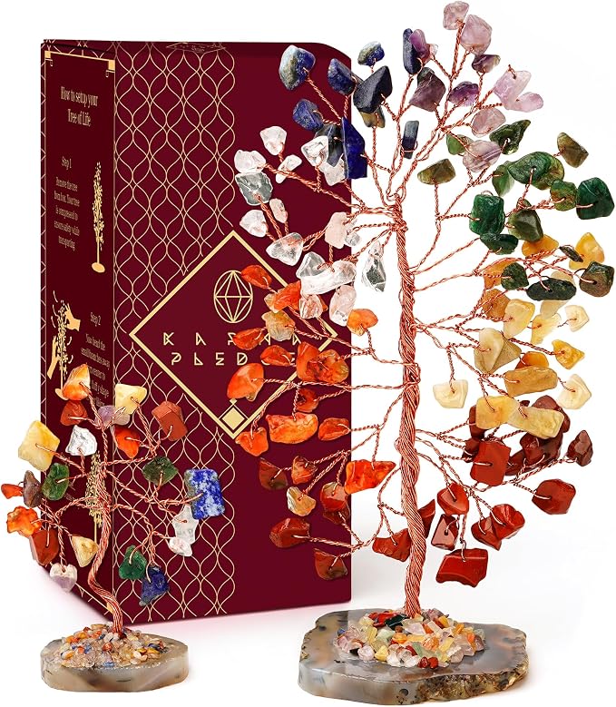 Set of 2 Crystal Trees Unique Birthday Gifts by KARMAPLEDGE