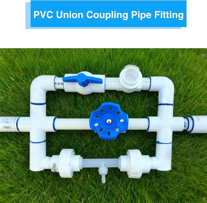 3/4 Inch PVC Union Coupling Pipe Fitting 3/4 Inch Schedule 40 Slip Union Adapter - Image 6