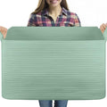 OIASKET 95L Extra Large Blanket Basket, Rectangle Nursery Blanket Storage by OIASKET
