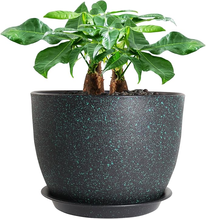 UOUZ 12inch Large Plant Pot, Modern Plastic Planter by UOUZ