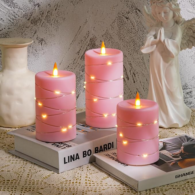 Rose Pink Flameless Candles - Image 2