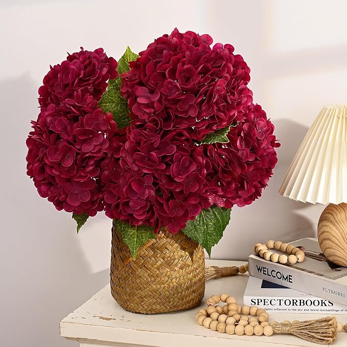 3Pcs 21in Latex Real Touch Hydrangea Artificial Flowers | Lifelike Large - Image 7