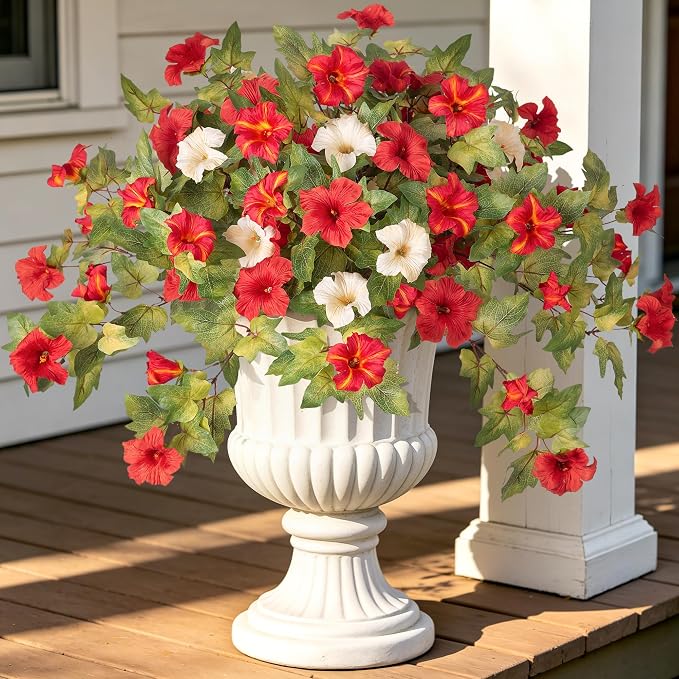 Ammyoo Artificial Fall Flowers Fake Petunias Plants by Ammyoo