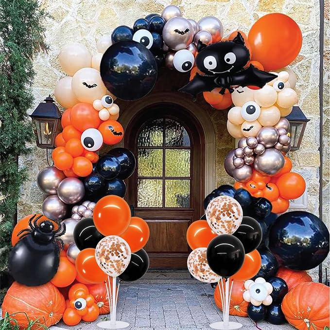TONIFUL 4 Set Black Orange Balloons Stand Balloon Centerpiece - Image 5